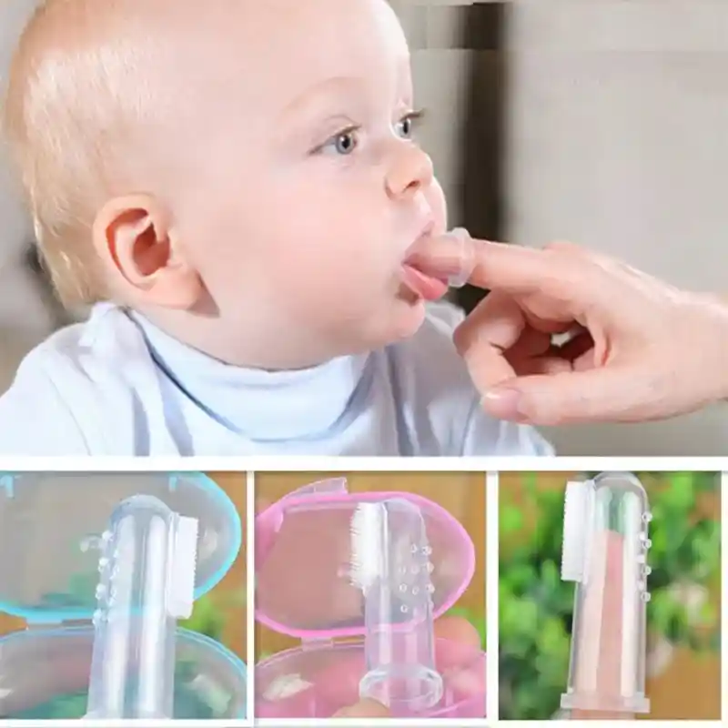 681d094a16d65 (2 pcs) Baby finger tooth brush - Image 1